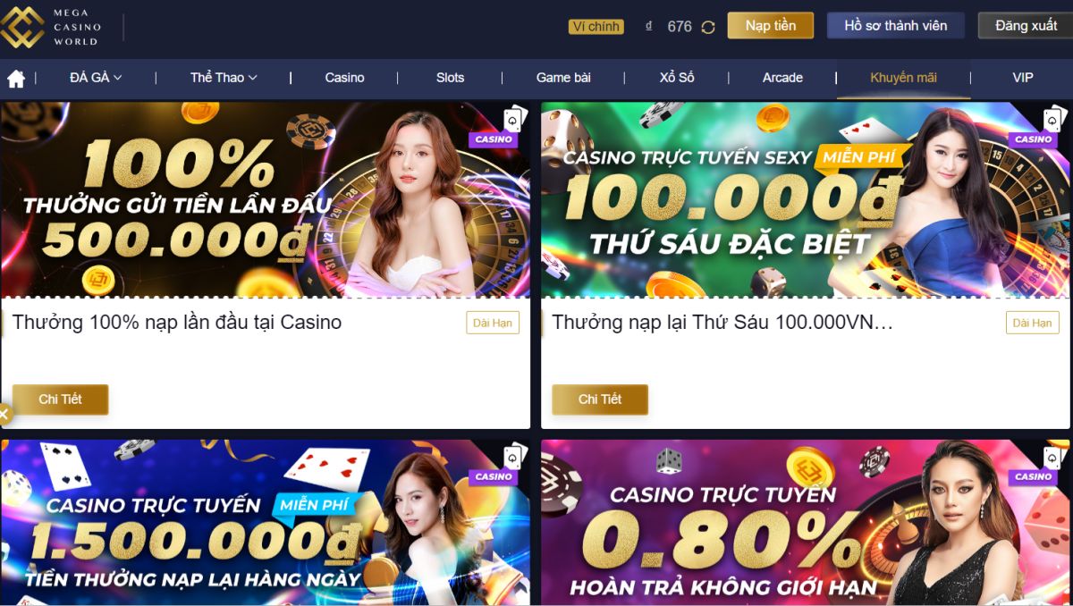 Khuyến mãi đa dạng về casino trực tuyến